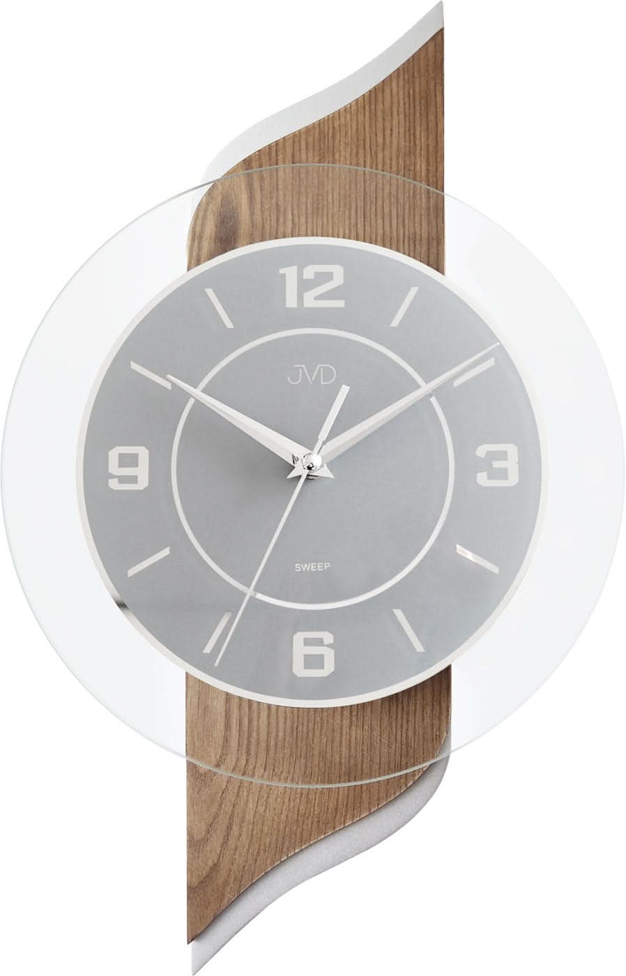 JVD Wall Clock 46x46x6.5 cm Wood • Silent • Quartz Movement