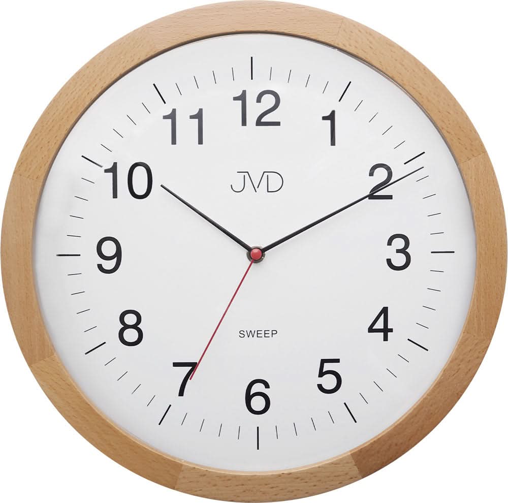 JVD Wall Clock 31 cm Ø Wood • Silent Quartz Movement • Real Wood Design