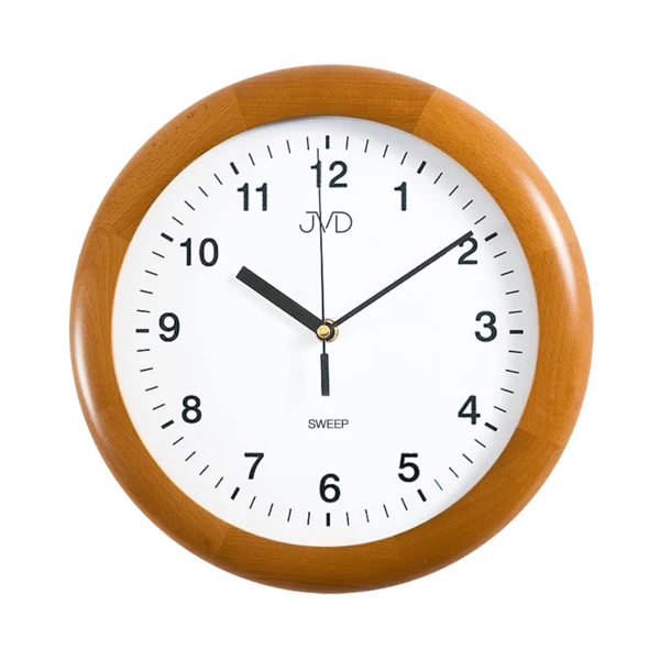 JVD Wall Clock 29.5x29.5x5 cm Wood • Silent Quartz Movement • Timeless Design