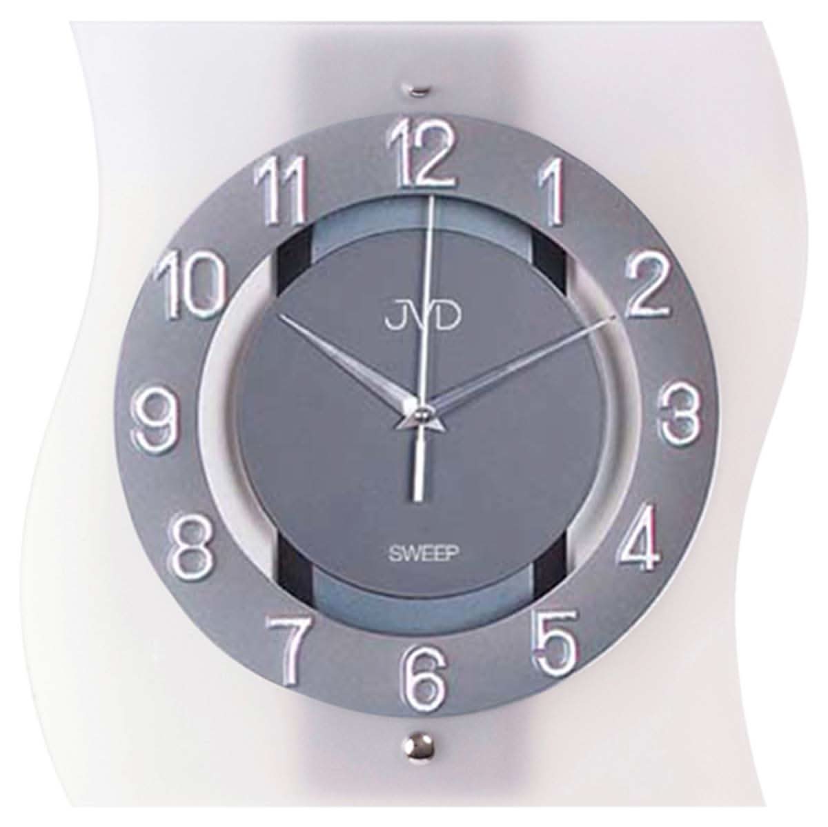 JVD Wall Clock 32x32x5 cm Glass • Silent Quartz Movement • Modern Glass Design