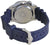 Herrenarmbanduhr Rückseite mit blauem Silikonband und Metallboden