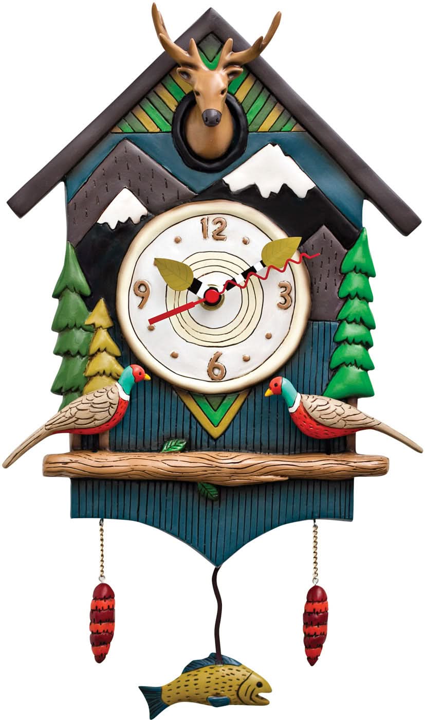 Allen Designs Wall Clock 38.1x22.86x7.62 cm Plastic • Artistic Design • Hand-Painted
