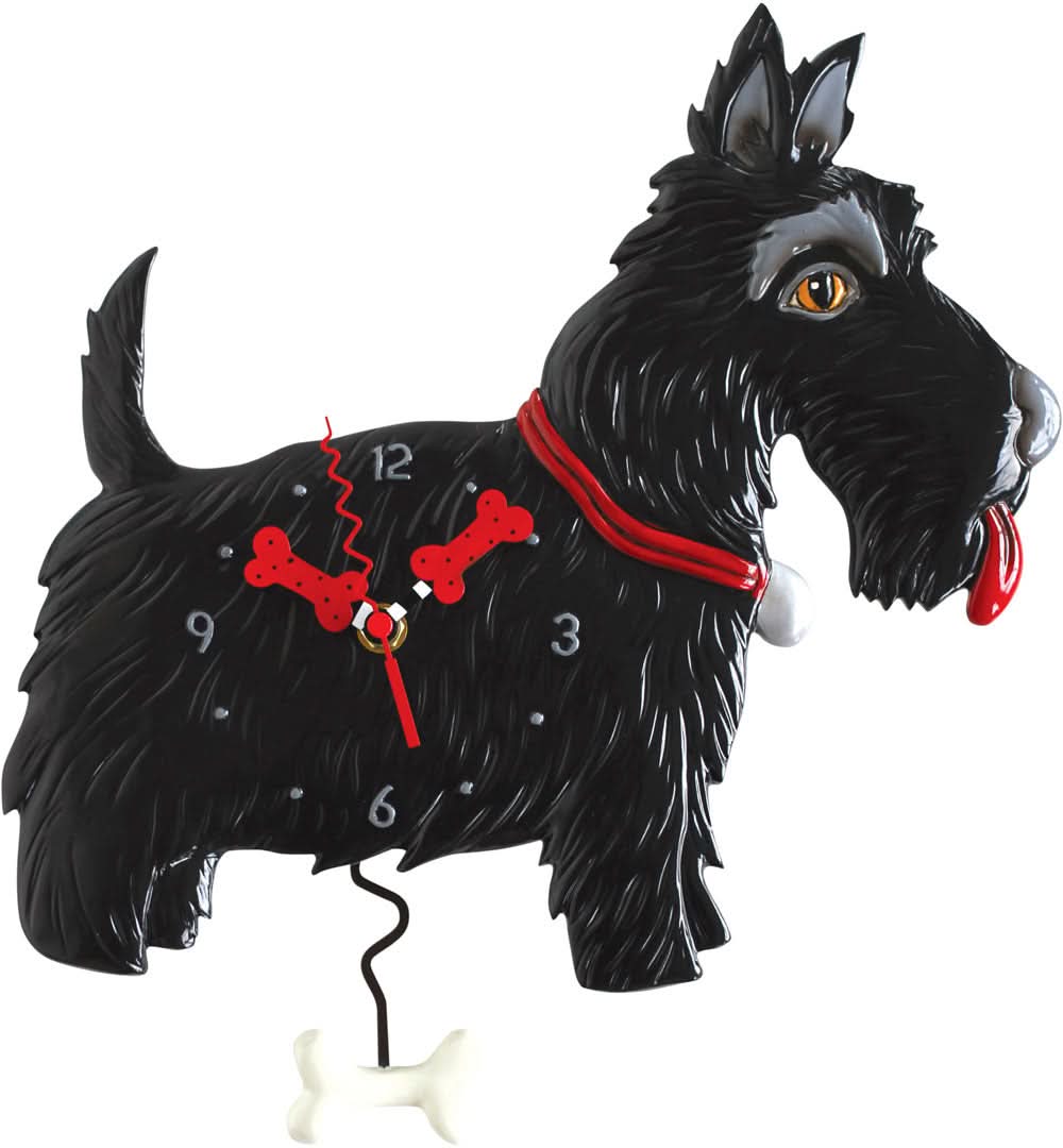 Allen Designs Wall Clock 38.1x29.2x5.1 cm Plastic • Unique Scottie design • Precise quartz movement