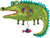 Allen Designs Wall Clock 31.8x26.7x5.1 cm Plastic • Creative Alligator Design • Silent Quartz Movement