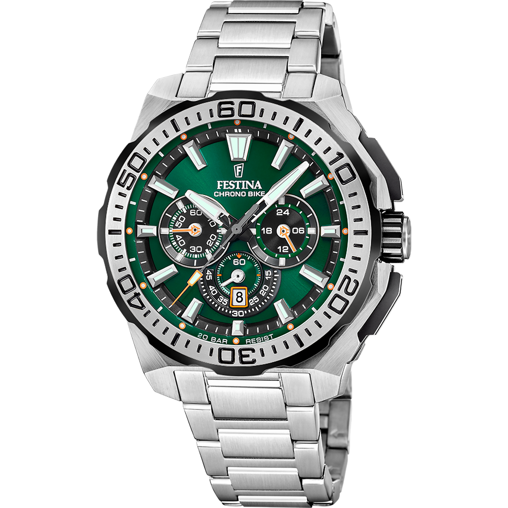 Festina Chrono Bike F20724/3 Men's Watch • 20 ATM • Stainless Steel