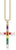 Pendant Cross with Colorful Stones - 750 Yellow Gold Plating