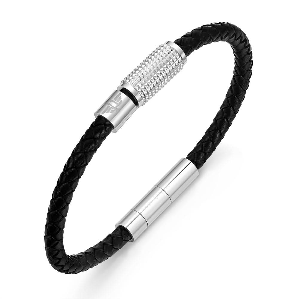 URBAN TEXTURE Braided Leather Bracelet - Police Model: PEAGB0001110