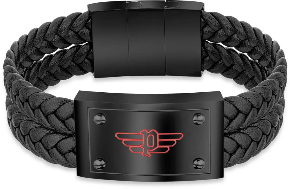 VALORIOUS Leather Bracelet in Black - Police Model: PEAGB2120301