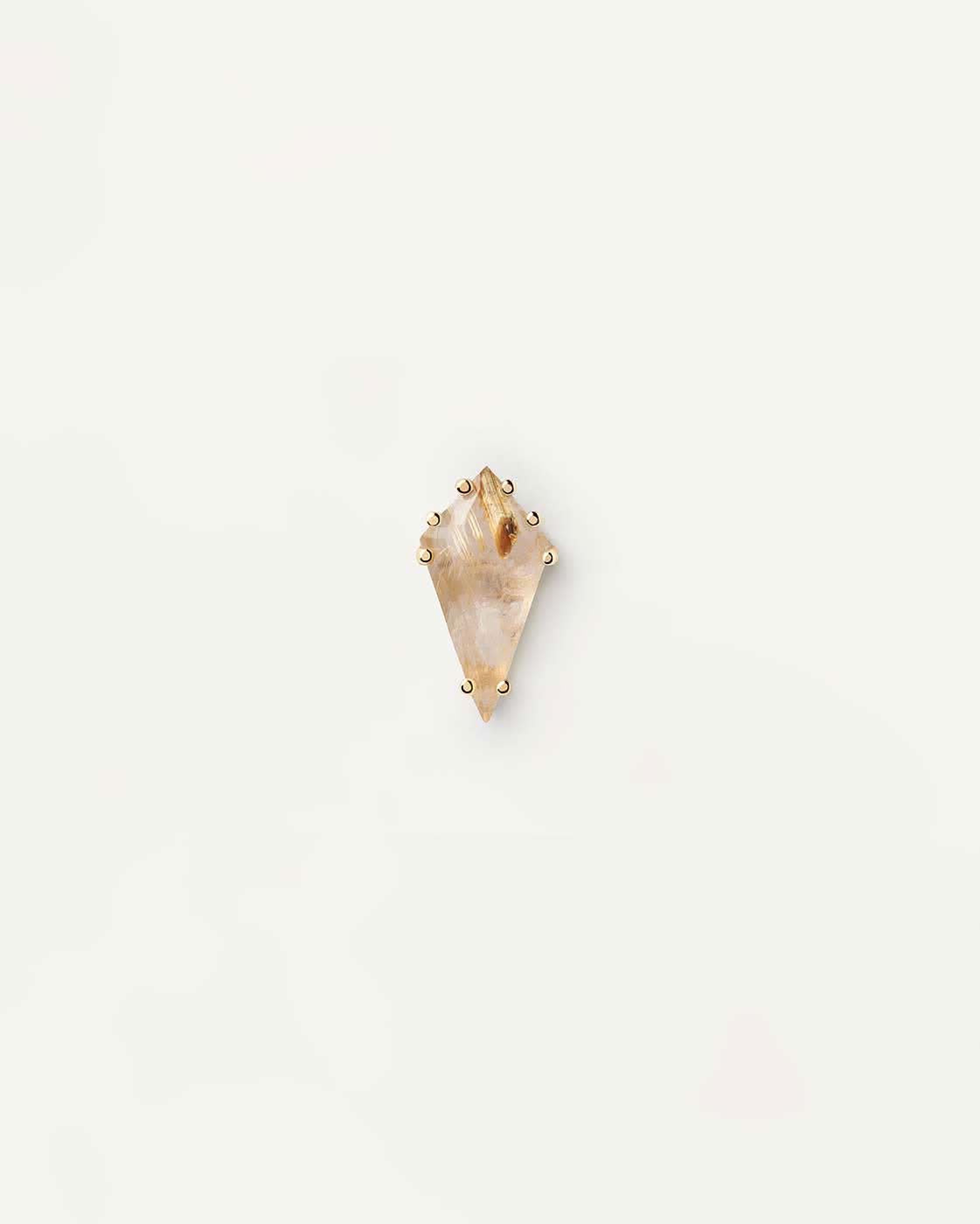 Akiro Single Earring with Gemstone - 18K Gold Plating