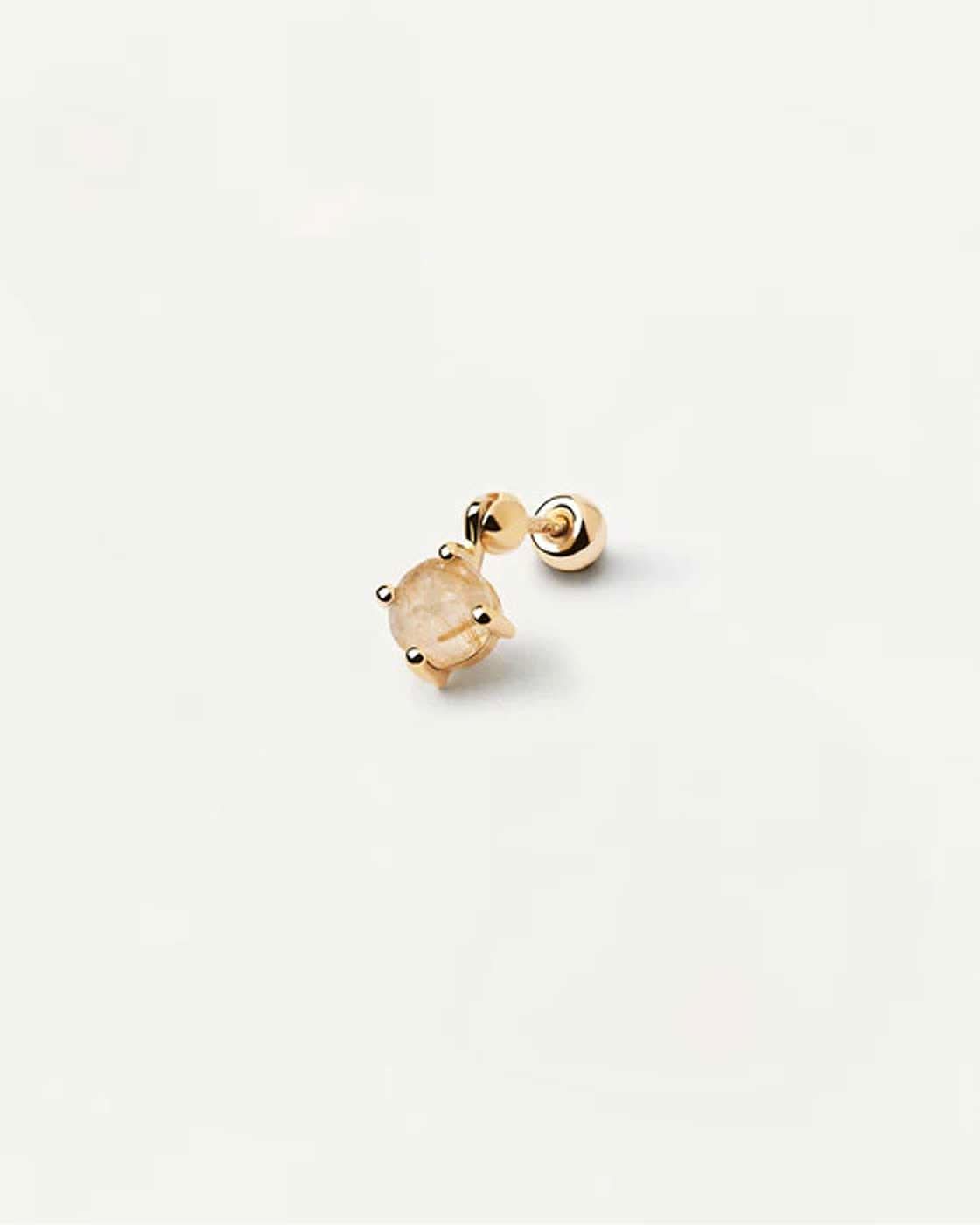 Kimi Single Earring with Gemstone Pendant - 18K Gold Plating