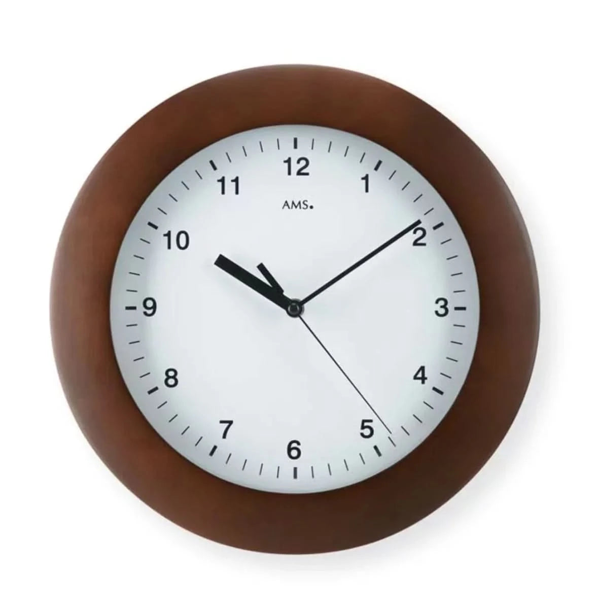 AMS Wall Clock 31x31x5 cm Wood • Radio-controlled • Solid wood frame