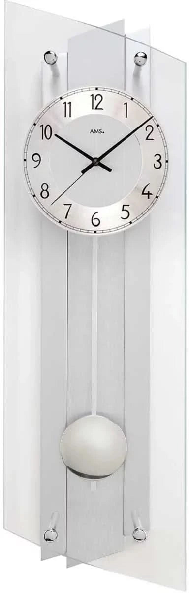AMS Wall Clock 59x16x10 cm Aluminum • Radio-controlled • Modern Design