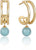 ANIA HAIE E045-05G-AM Double Row Hoop Earrings with Ball Charm