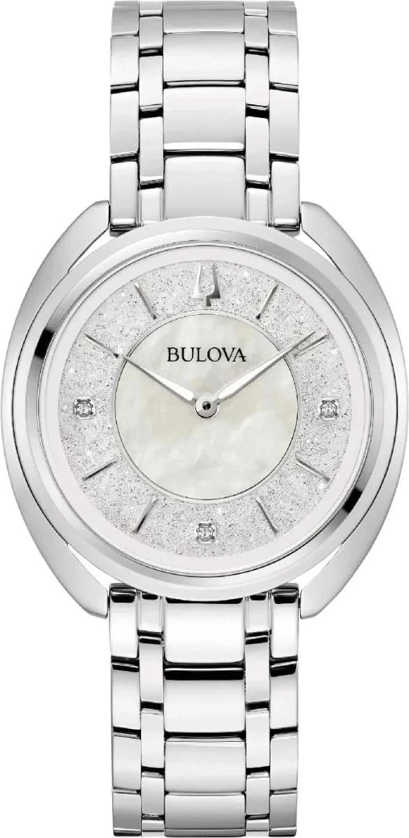 Bulova Classic Duality 96P240 Women's Watch • Genuine Diamonds • Mother-of-Pearl Dial