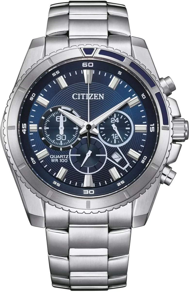 Citizen AN8201-57L Men's Watch • Chronograph • Blue Dial