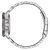 Herrenarmbanduhr Armband mit silberfarbenen Edelstahlgliedern und gelochter Lünette.