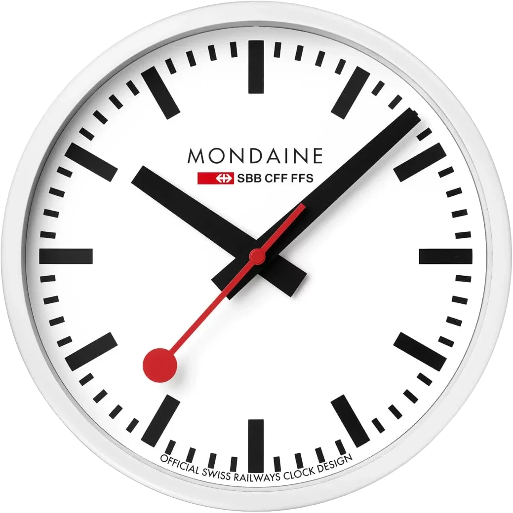 Mondaine Wall Clock 25 cm Ø Aluminum • Iconic Swiss Design • Silent Movement