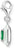 Charm Pendant Green 3D Stone - 925 Sterling Silver