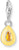 Charm Pendant 3D Teardrop with a Stone - 925 Sterling Silver