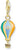 Charm Pendant Colorful 3D Hot Air Balloon - 750 Yellow Gold Plating