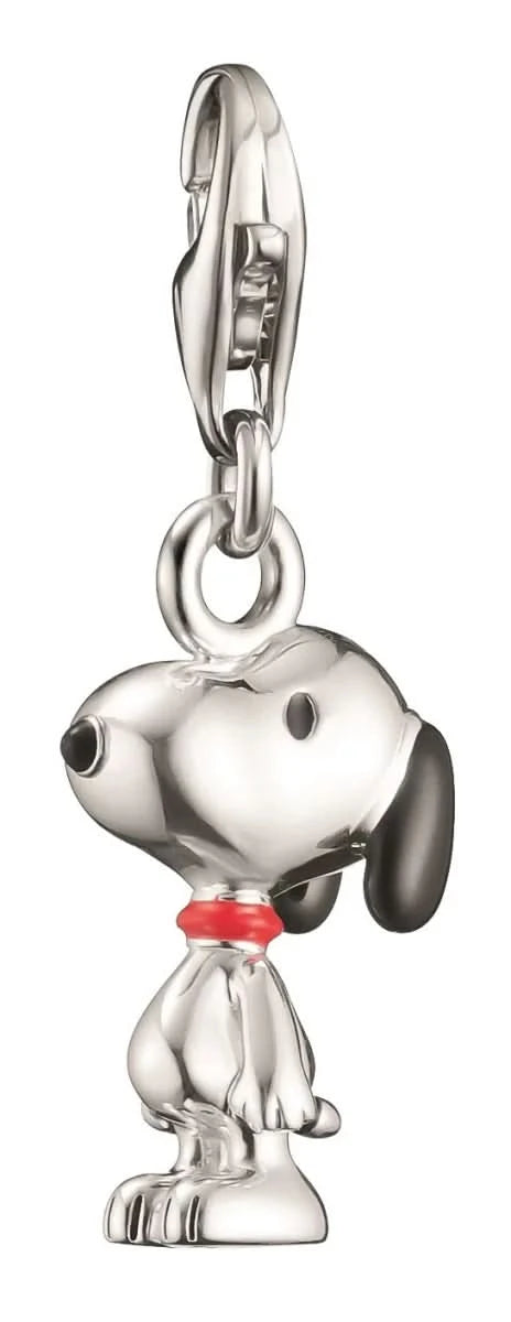 Charm pendant made of recycled 925 sterling silver with hand-painted Snoopy PEANUTS motif, Thomas Sabo, Model: 2225-664-11