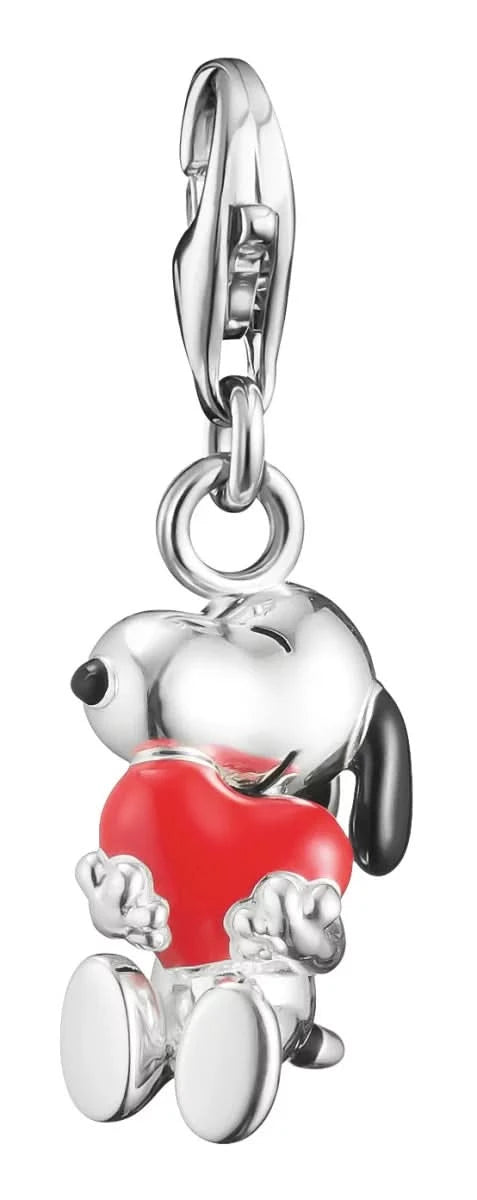 Charm pendant made of recycled 925 sterling silver, with Snoopy & heart motif, Thomas Sabo, Model: 2226-664-10