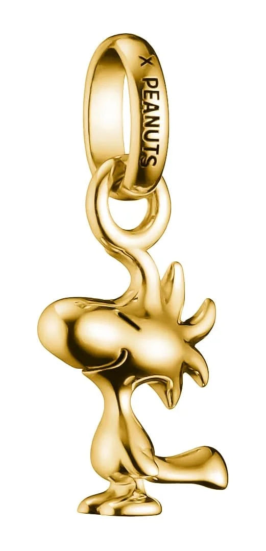Charm pendant crafted from 18k gold-plated recycled 925 sterling silver with a Peanuts Woodstock motif - Thomas Sabo, Model: CC1303-413-39