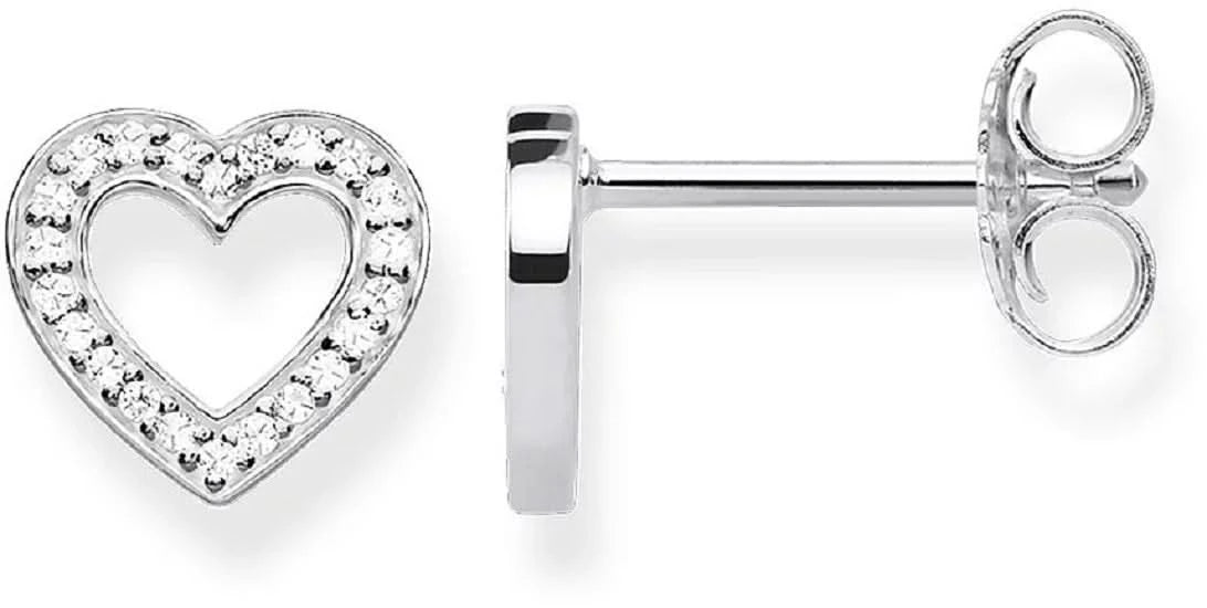Heart Stud Earrings large - 925 Sterling Silver