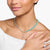Charm necklace with beads and links - imitation turquoise