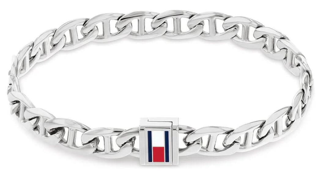 Men's Stainless Steel Link Bracelet with Logo Detail - Tommy Hilfiger "Model": 2790645