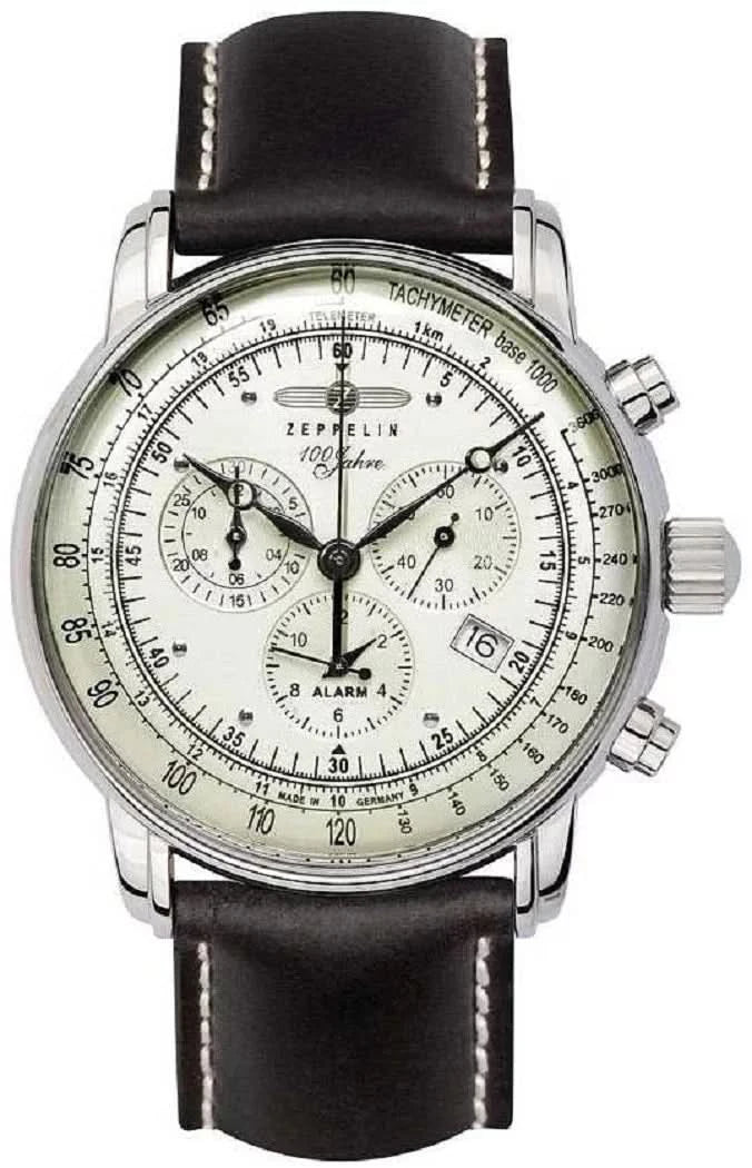 Zeppelin 100 Years Zeppelin 8680-3 Men's Watch • Made in Germany • Alarm Chronograph