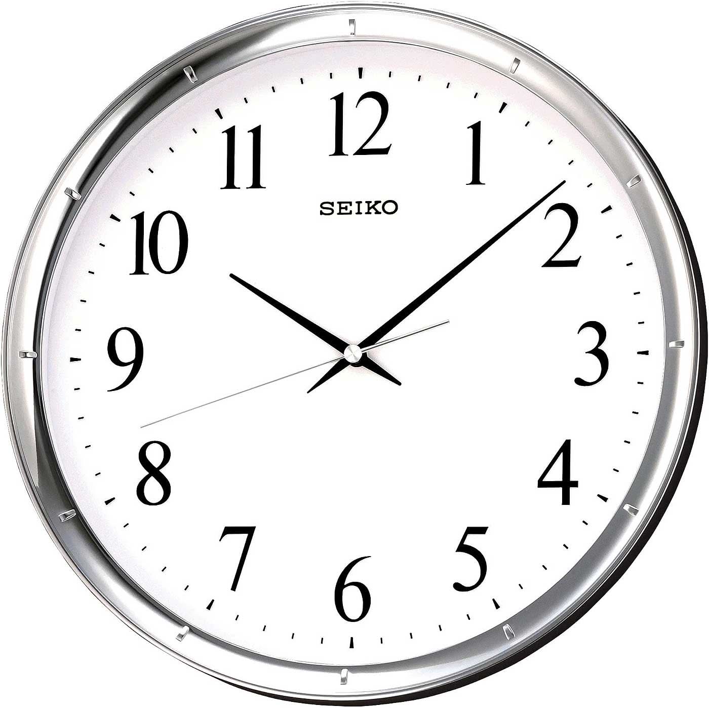 Seiko Wall Clock 28.7x28.7x4.0 cm Plastic • Silent Quartz Movement • Clear Design