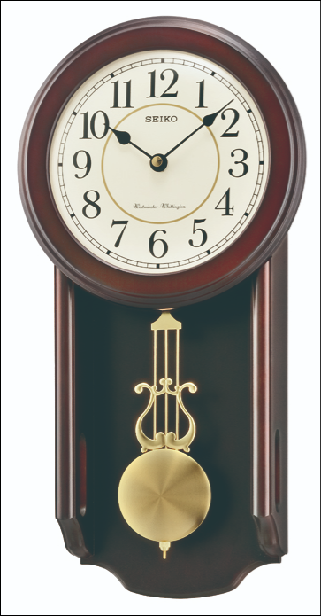 Seiko Wall Clock 42x21x8.6 cm Wood • Westminster Chime • Automatic Night Shutoff