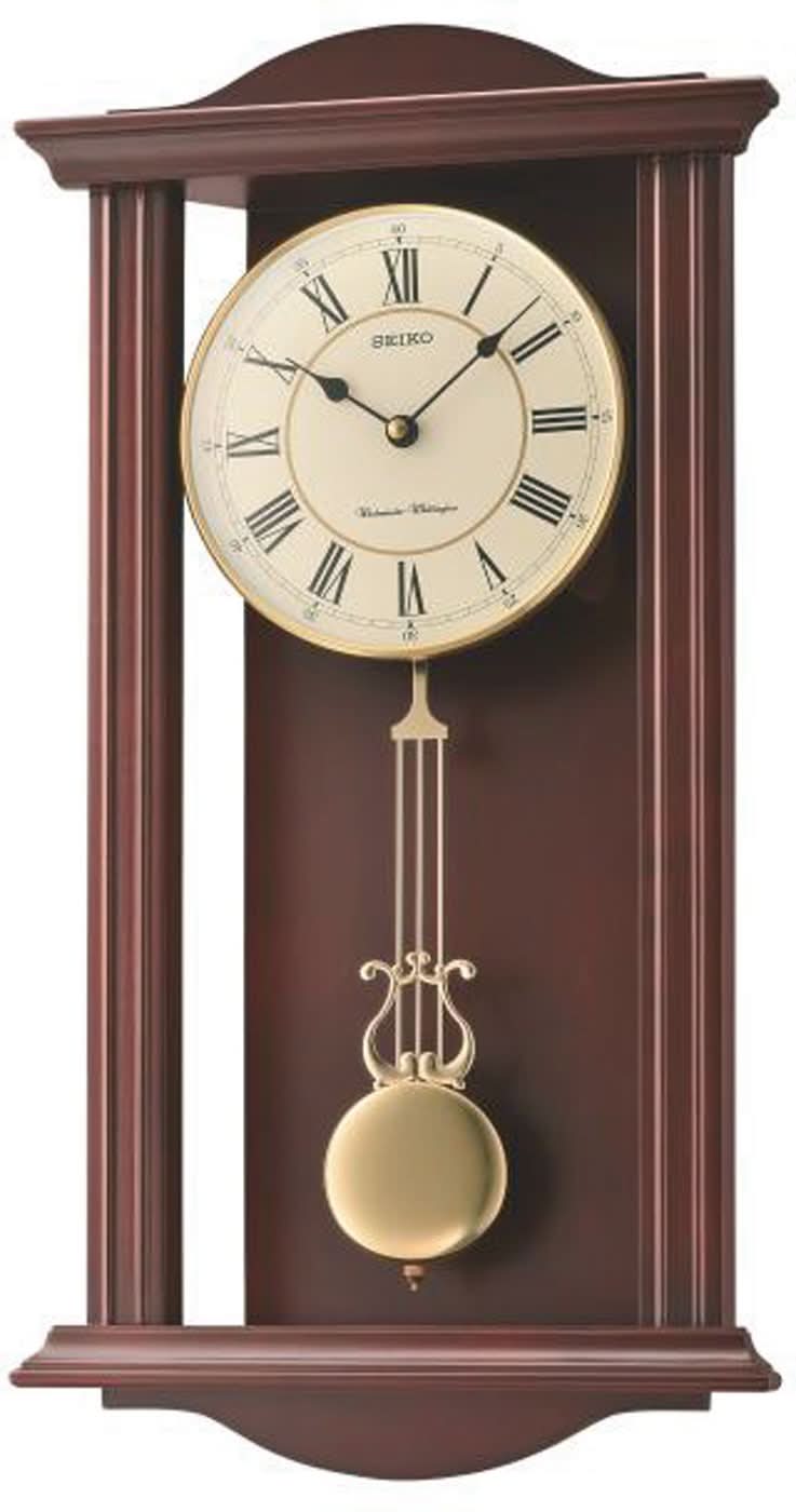 Seiko Wall Clock 56.5x30x11.4 cm Wood • Westminster & Whittington Melodies • Automatic Night Shut-off