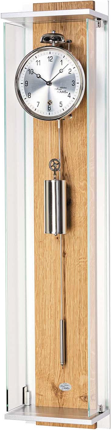 AMS Wall Clock 96x21x14 cm Wood • Modern Design • Mechanical Movement