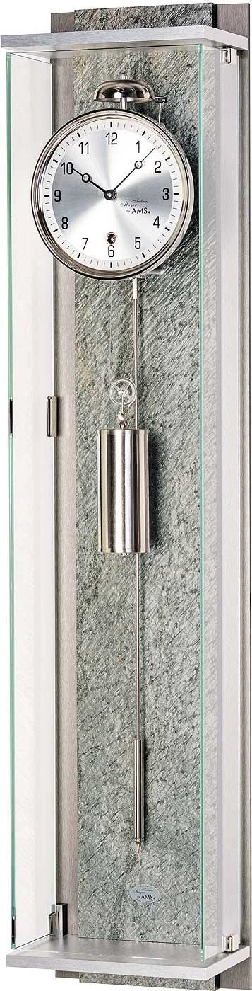 AMS Wall Clock 96x21x14 cm Wood • Mechanical 8-day cable-driven movement • Hour strike with bell
