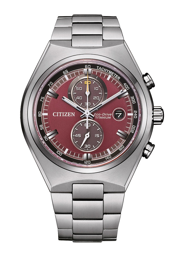 Citizen Eco-Drive Super Titanium CA7090-87L Herrenuhr Blau • Saphirglas • Solar-Chronograph