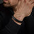 Bracelet made of 15mm thick, black leather with a black stainless steel clasp - Rebel&Rose Model: RR-M0033-B-M