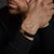 Bracelet made of 15mm thick, black leather with stainless steel clasp - Rebel&Rose Model: RR-M0032-S-L