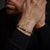 Bracelet made of 6mm gemstones (agate, larvikite, lava stone, picture jasper, turquenite). Gemstones with grey stainless steel clasp - Rebel&Rose Model: RR-60131-S-M