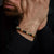 Bracelet made of 8mm gemstones of rhyolite, chrysanthemum stone and agate with stainless steel clasp - Rebel&Rose Model: RR-80051-S-M