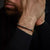 Bracelet made of 6mm brecciated jasper, yellow tiger's eye, blue tiger's eye, rhyolite, and grey hematite gemstones with a grey stainless steel clasp - Rebel&Rose Model: RR-60128-V-S