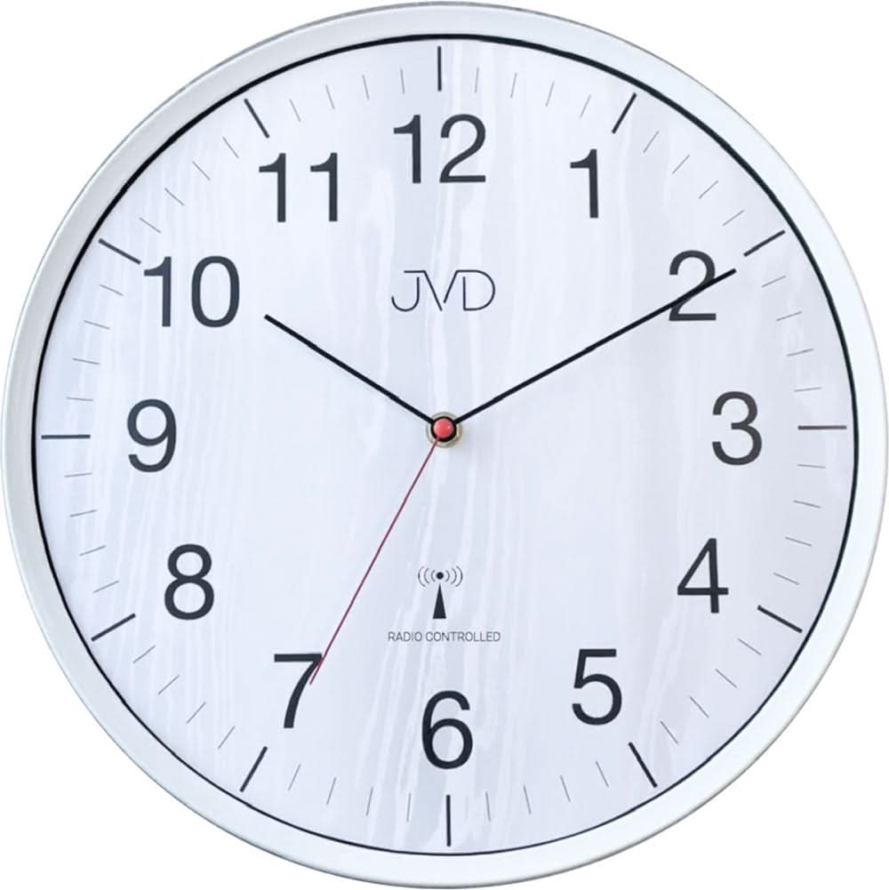 JVD Wall Clock 33x33x3.5 cm Metal • Radio Controlled • Arabic Numerals