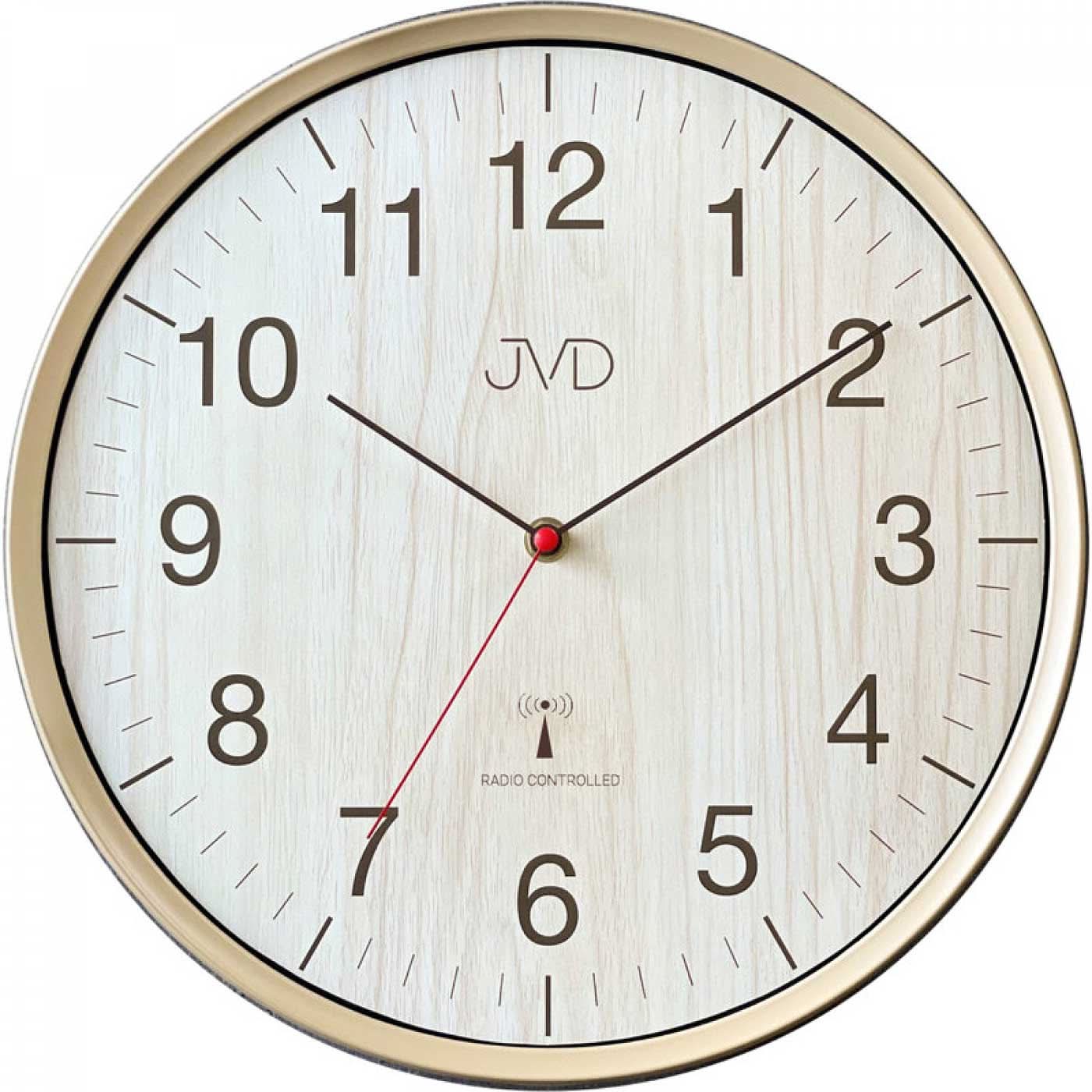 JVD Wall Clock 33x33x3.5 cm Plastic • Radio-Controlled • Modern Design