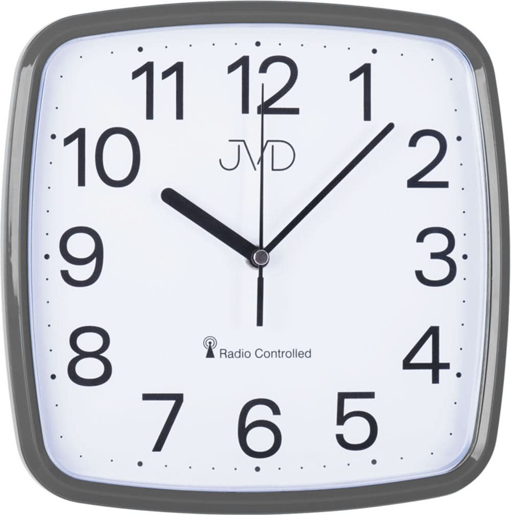 JVD Wall Clock 24x24x4.5 cm Plastic • Radio-controlled • Timeless Design