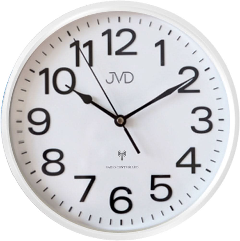 JVD Wall Clock 25.5x25.5x5 cm Plastic • Radio-controlled movement • Modern design