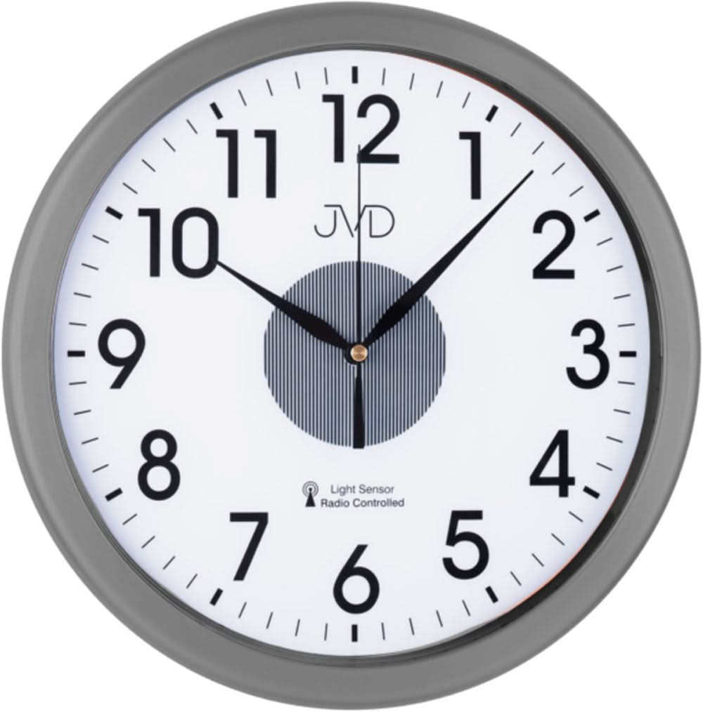 JVD Wall Clock 24x24x4.5 cm Plastic • Radio-Controlled Movement • Timeless Design
