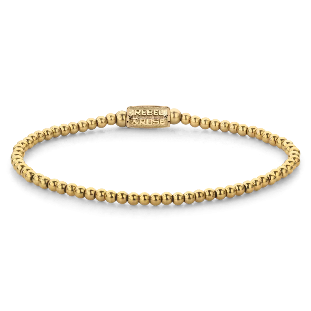 Gold-Plated Gemstone Bracelet with Stainless Steel Clasp - Rebel&Rose Model: RR-30001-G-S