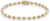 Bracelet made of 4mm genuine freshwater pearls and gold-colored stones with stainless steel clasp - Rebel&Rose Model: RR-40126-G-M
