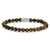 Bracelet made of 6mm tiger's eye with stainless steel clasp - Rebel&Rose Model: RR-60014-S-L